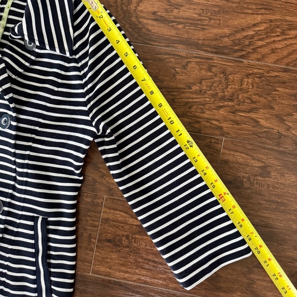 CAbi Style 5151 Maritime Trench Jacket Navy and White Striped Size S - Picture 12 of 15